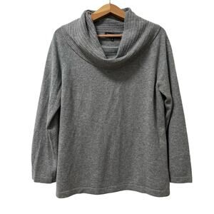 Jones New York Womens Cashmere Cowl Neck Sweater Size‎ XL Gray Quiet Luxury